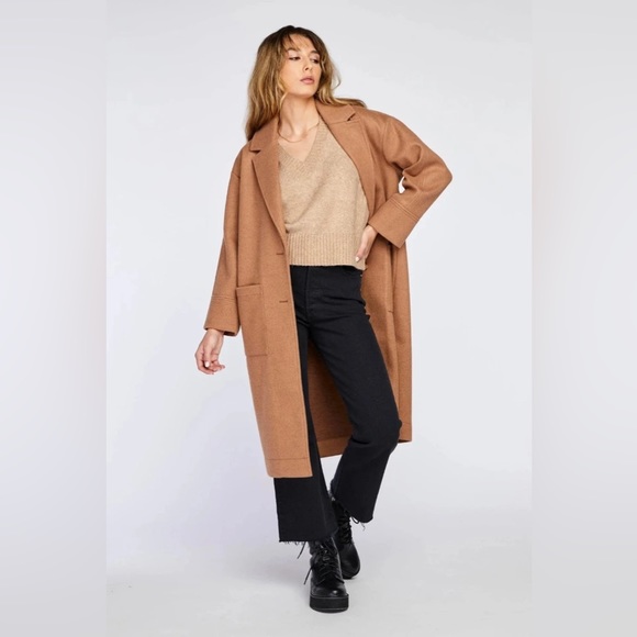 Tan Forever 21 Longline Coat with pockets. Size small. - Picture 1 of 8